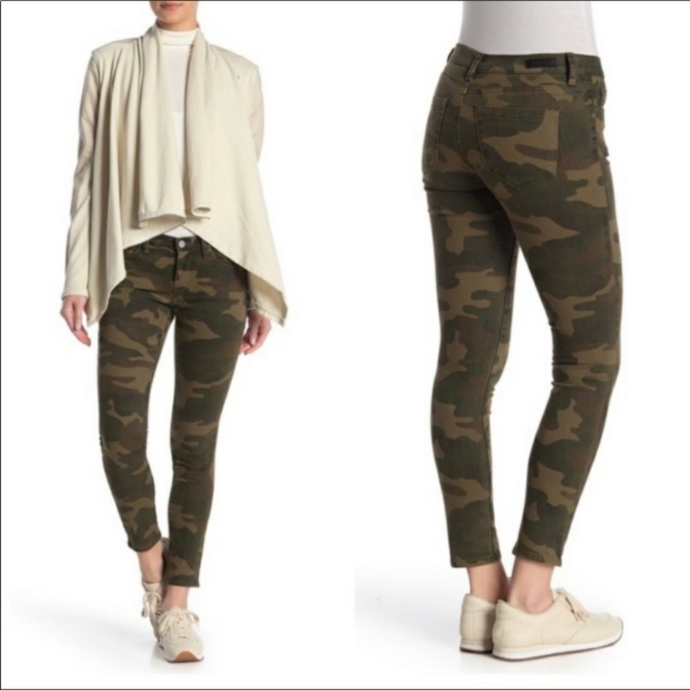 Blank NYC Reade Crop ankle green camo skinny jeans